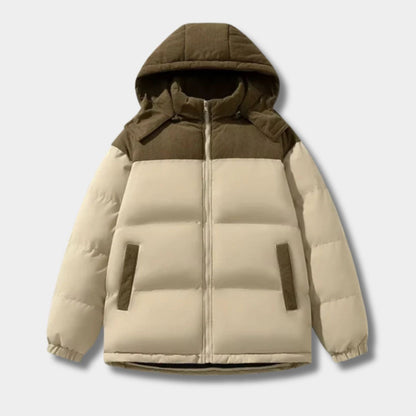 Corduroy Hooded Puffer Jacket | Zyphhra