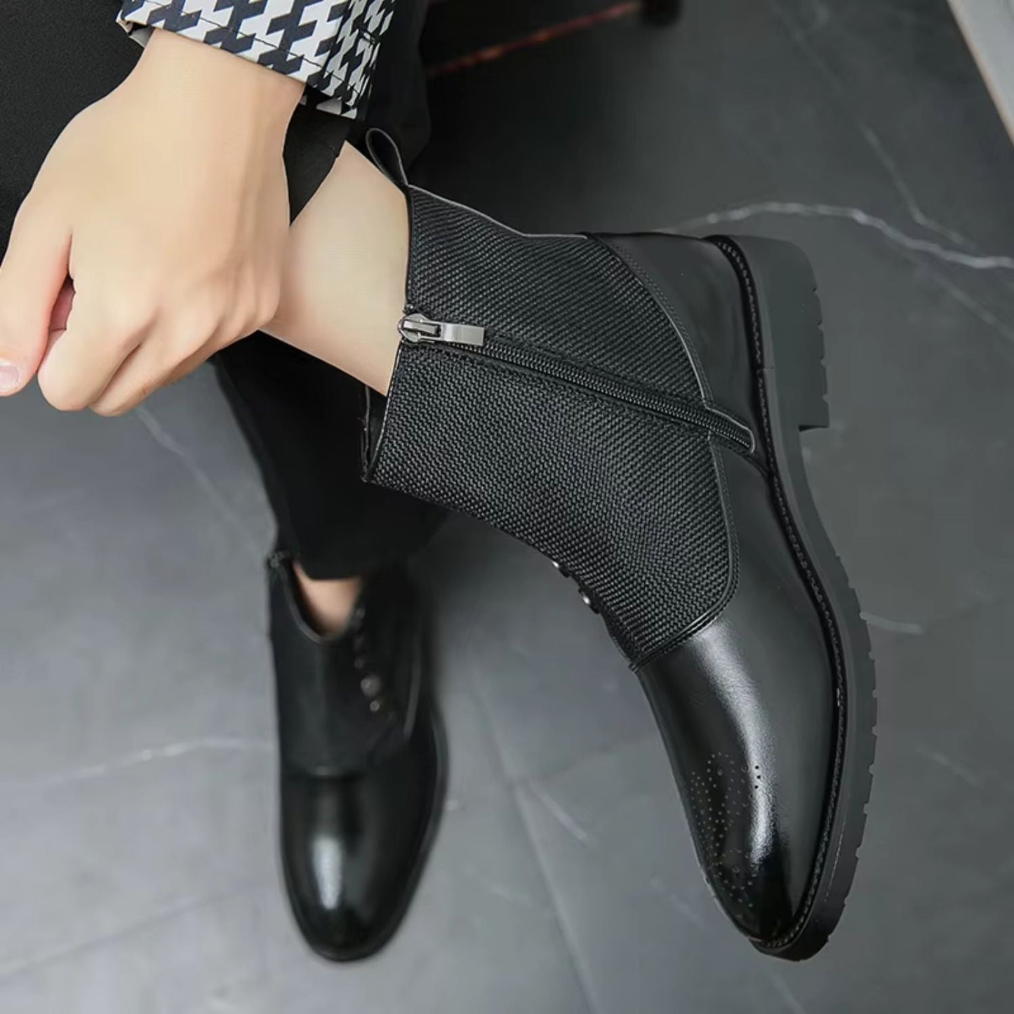 Elegant Leather Dress Boots | Zyphhra