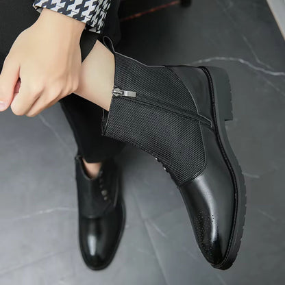 Elegant Leather Dress Boots | Zyphhra