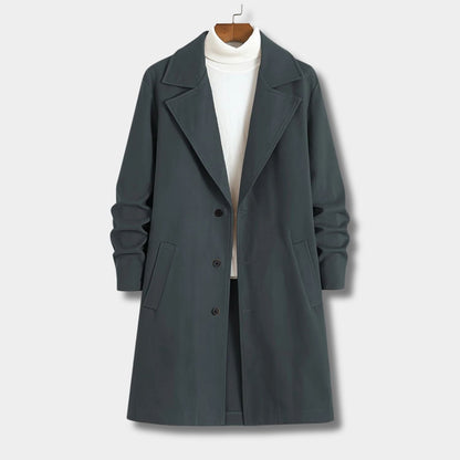 Notched Lapel Button Over Coat | Zyphhra