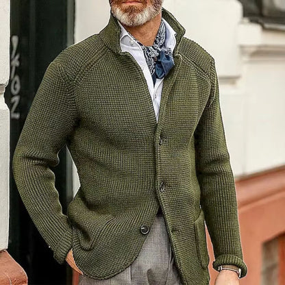 Textured Stand Collar Cardigan | Zyphhra