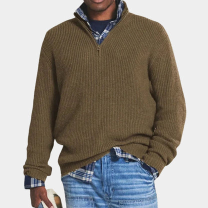 Quarter-Zip Ribbed Jumper | Zyphhra