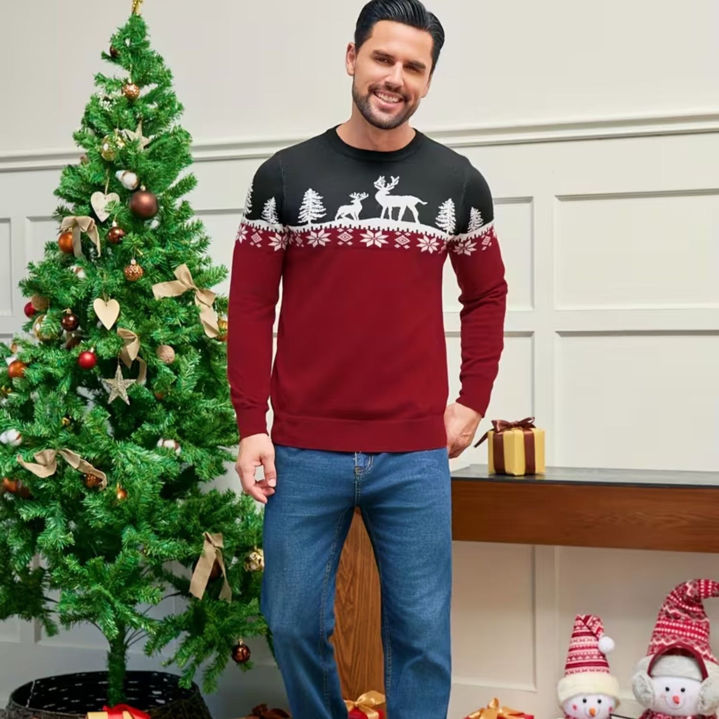 Reindeer Fair Isle Christmas Jumper | Zyphhra