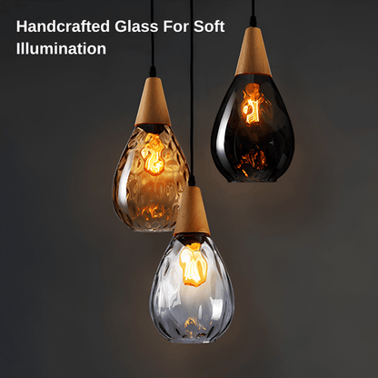 Elegant Teardrop Glass Pendant Light | Zyphhra