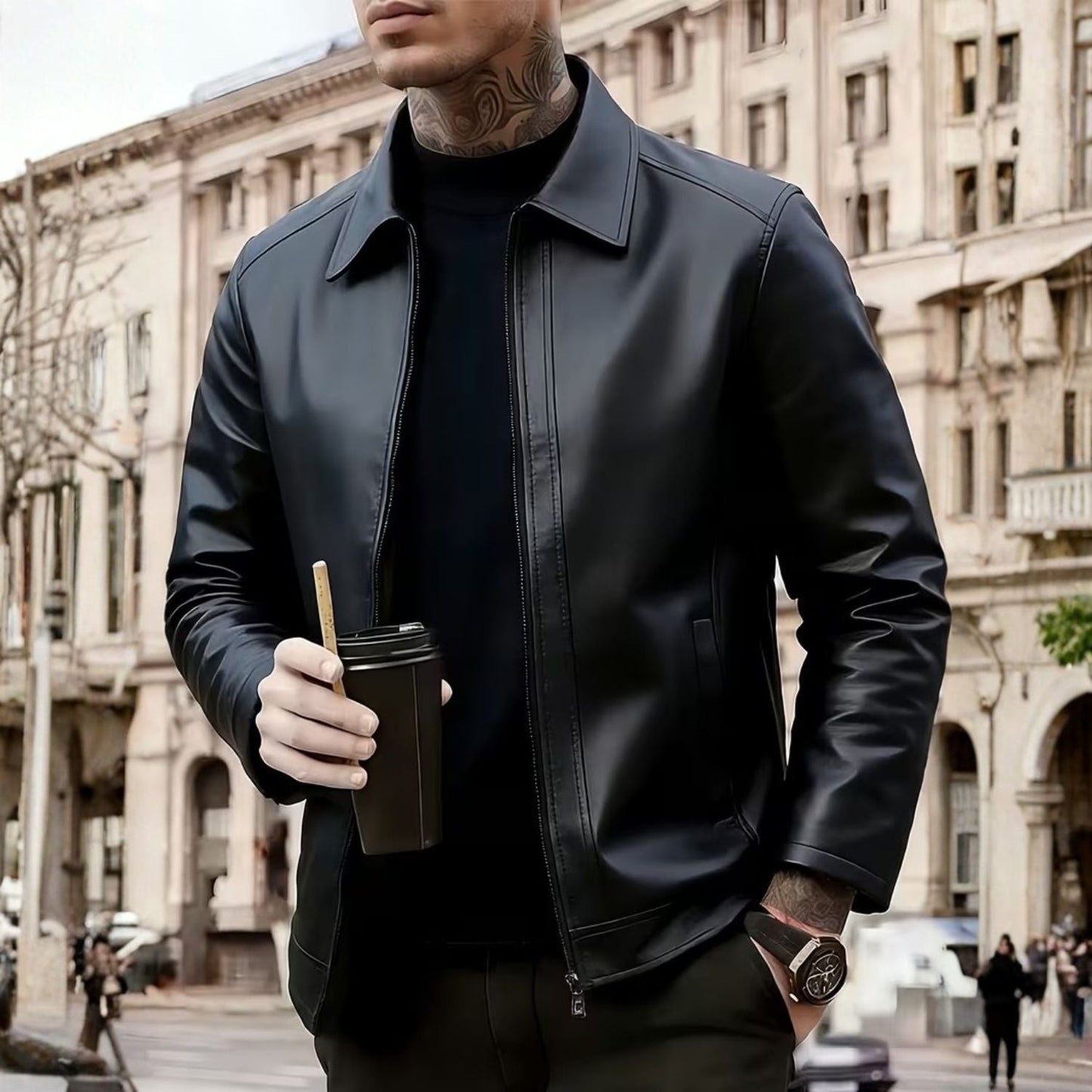 Classic Moto Leather Jacket | Zyphhra
