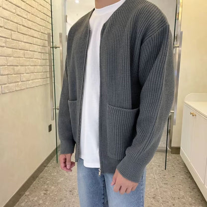 Minimalist Zip Knit Cardigan | Zyphhra