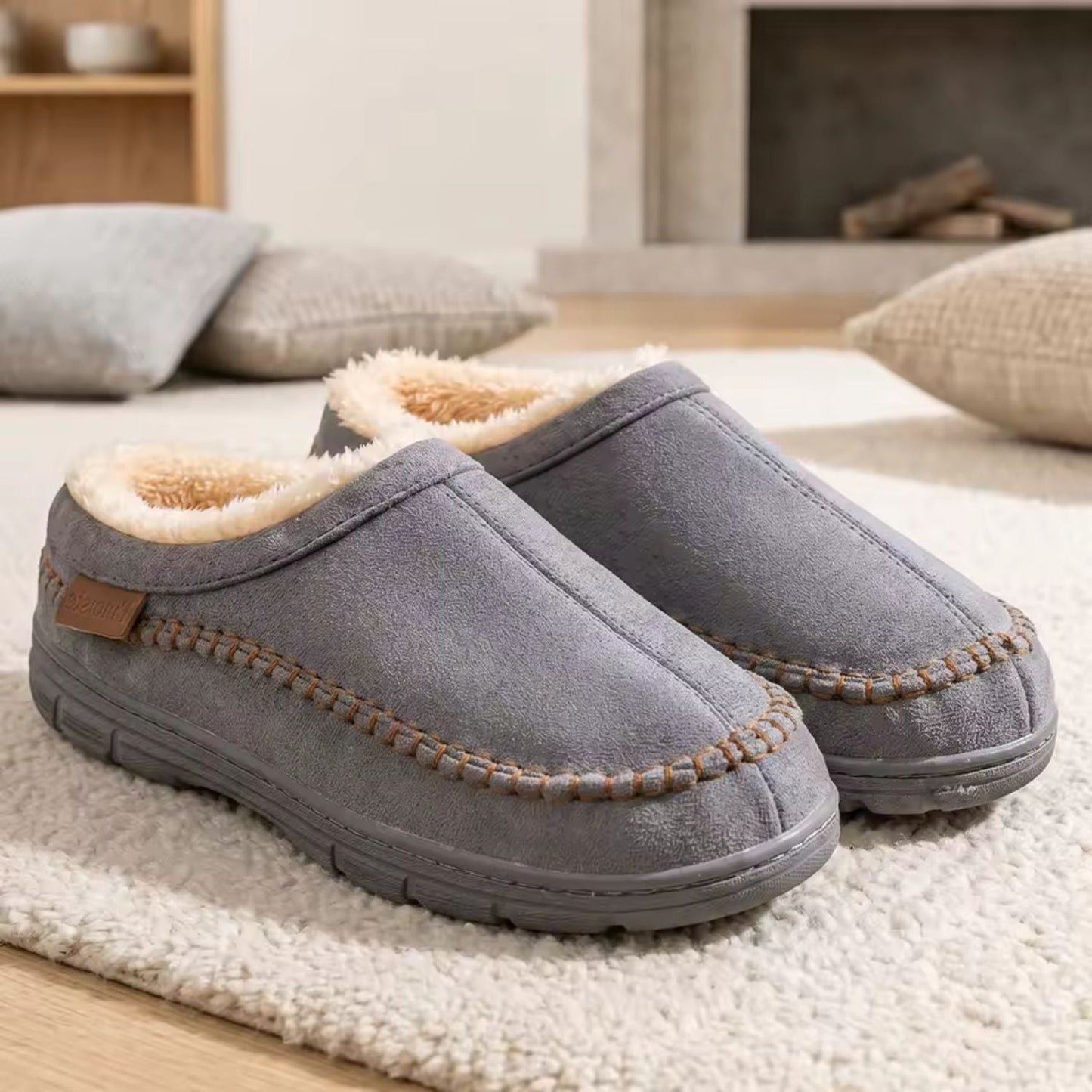Warm Lined Moccasin Slippers | Zyphhra