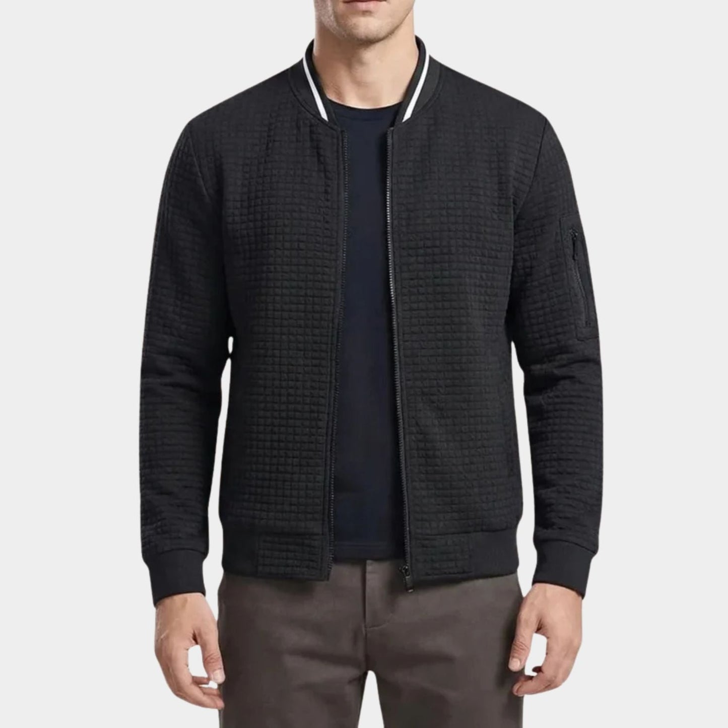 Quilted Zip Knit Cardigan | Zyphhra
