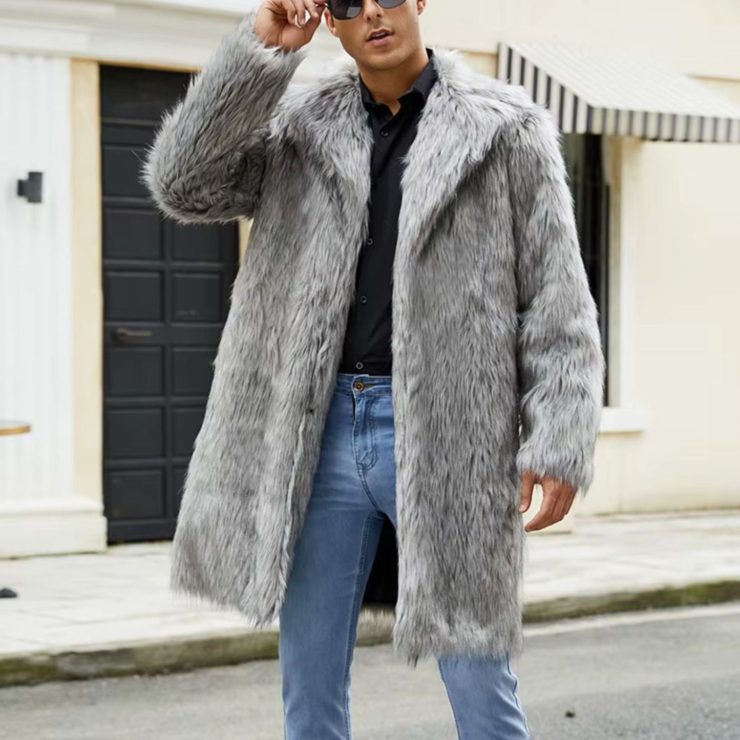 Wide Collar Shaggy Fur Coat | Zyphhra