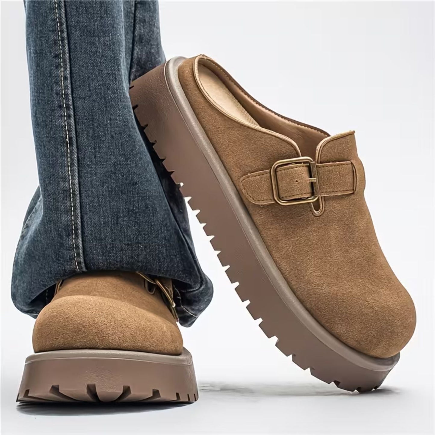 Adjustable Buckle Leather Clogs | Zyphhra