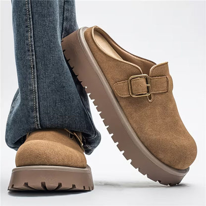 Adjustable Buckle Leather Clogs | Zyphhra