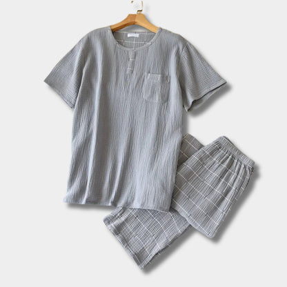 Textured Short Sleeve Pyjama Set | Zyphhra