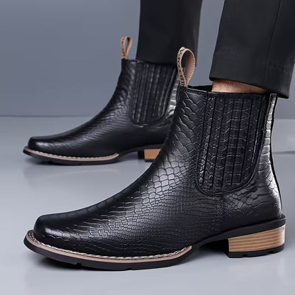 Croc Embossed Dress Boots | Zyphhra