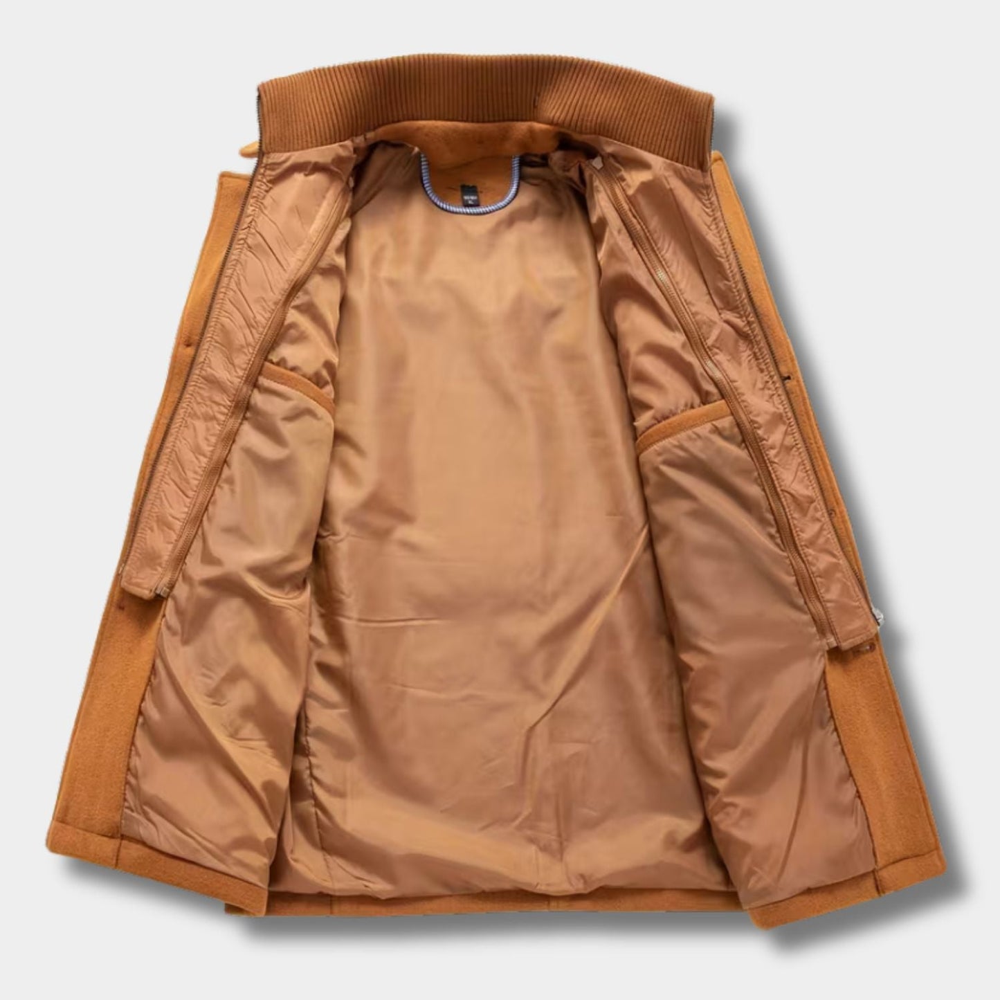 High Neck Fleece Pea Coat | Zyphhra