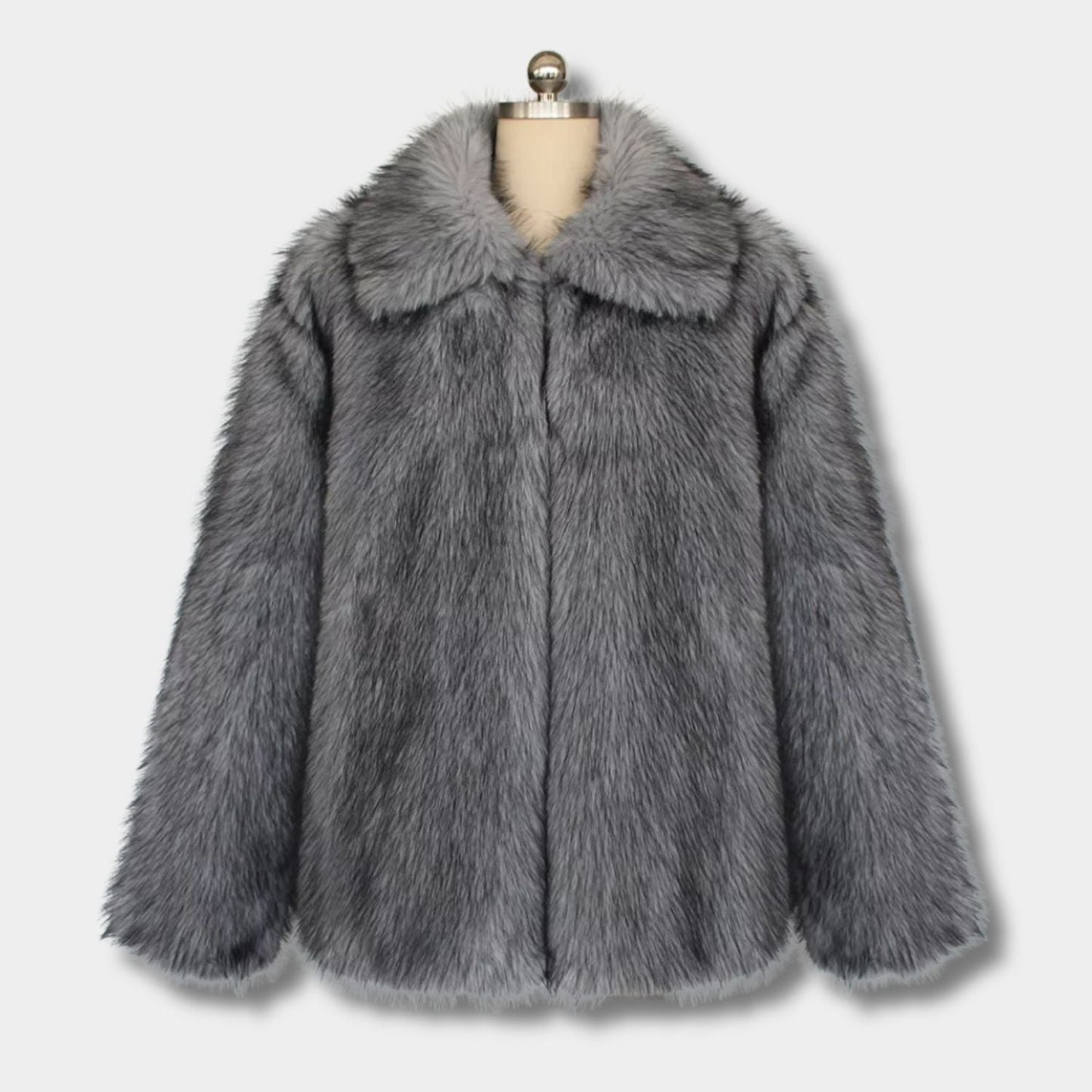Wide-Lapel Faux Fur Jacket | Zyphhra