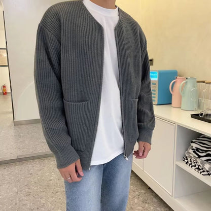 Minimalist Zip Knit Cardigan | Zyphhra