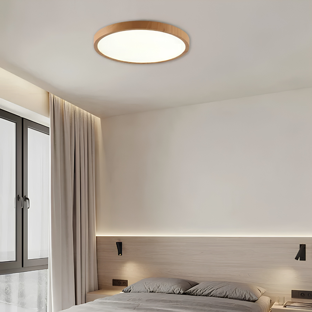 Modern Walnut LED Ceiling Lamp | Zyphhra