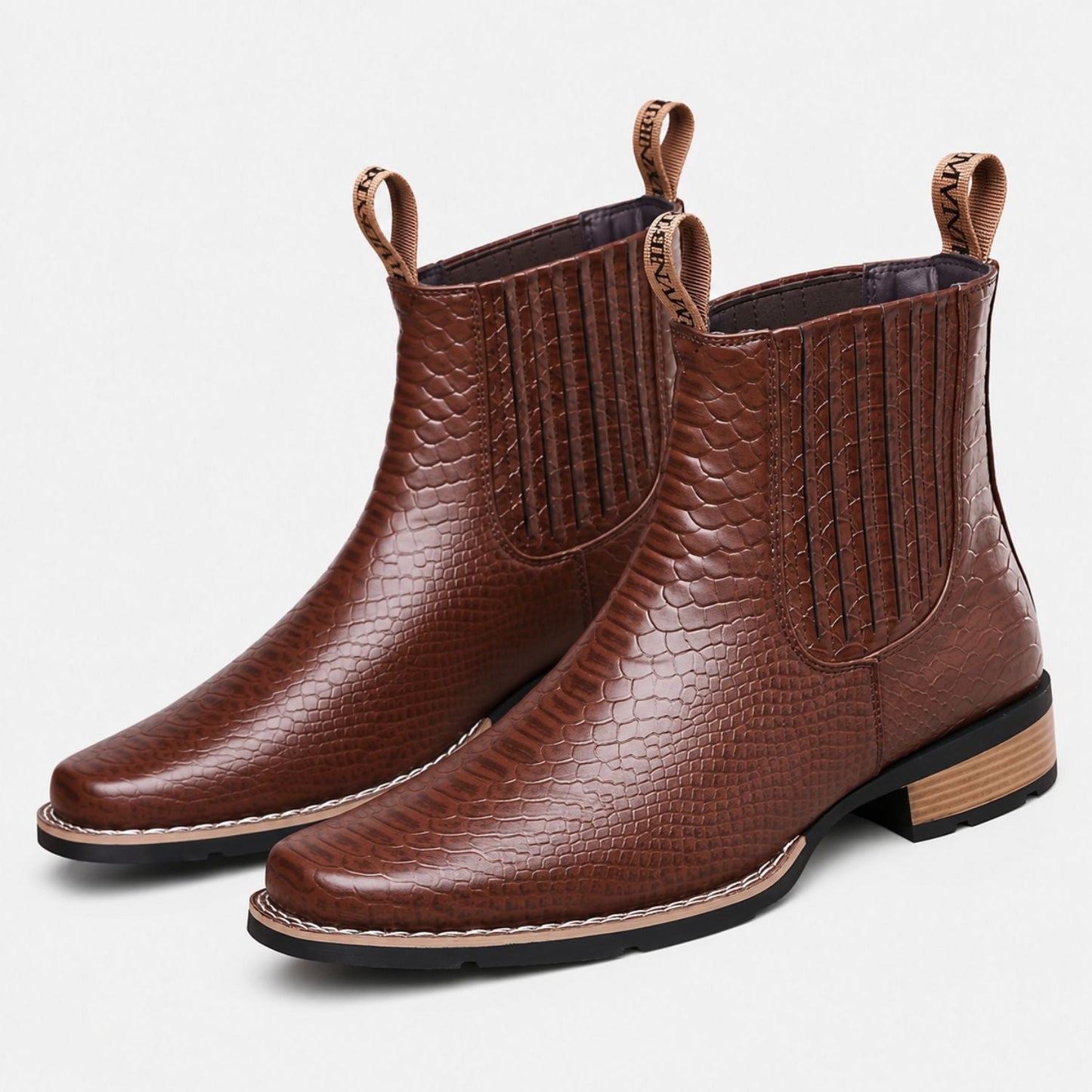 Croc Embossed Dress Boots | Zyphhra