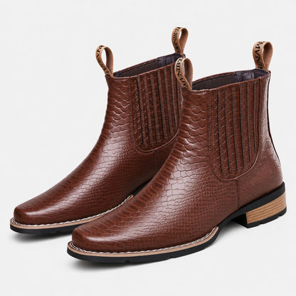 Croc Embossed Dress Boots | Zyphhra