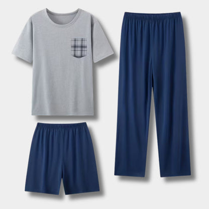 3-Piece Plaid Summer Pyjama Set | Zyphhra
