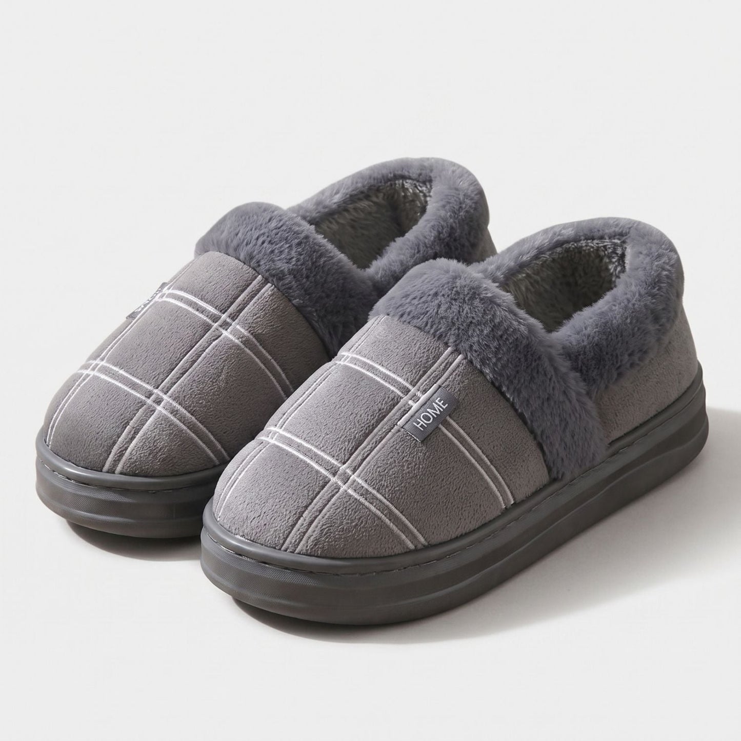 Plaid Fleece Slip-On Slippers | Zyphhra
