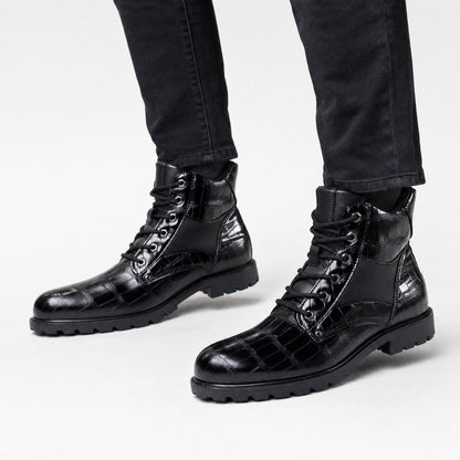 Embossed Combat Ankle Boots | Zyphhra