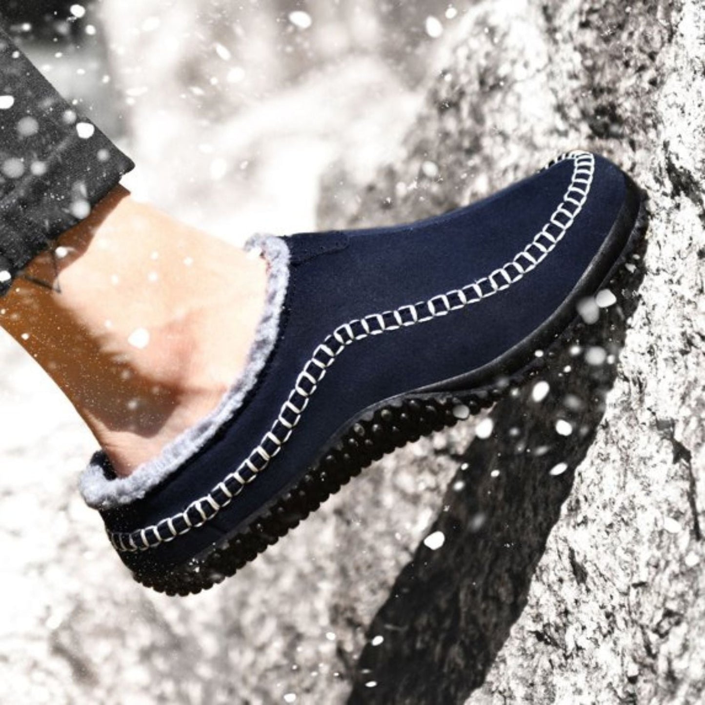 Sherpa Trim Slip-On Slippers | Zyphhra
