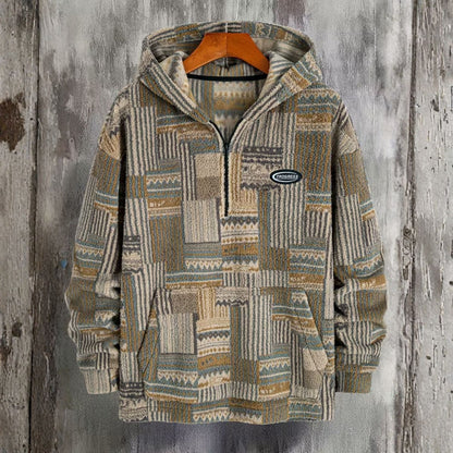 Patchwork Sherpa Half Zip Hoodie | Zyphhra