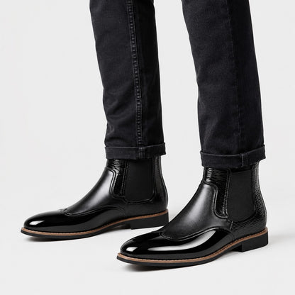 Glossy Leather Chelsea Boots | Zyphhra
