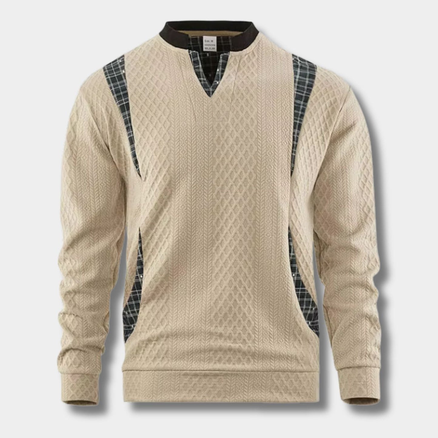 Checkered Panel Knit Jumper | Zyphhra