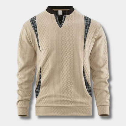 Checkered Panel Knit Jumper | Zyphhra
