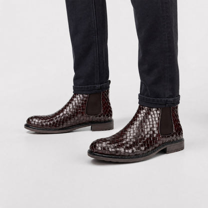 Woven Leather Chelsea Boots | Zyphhra