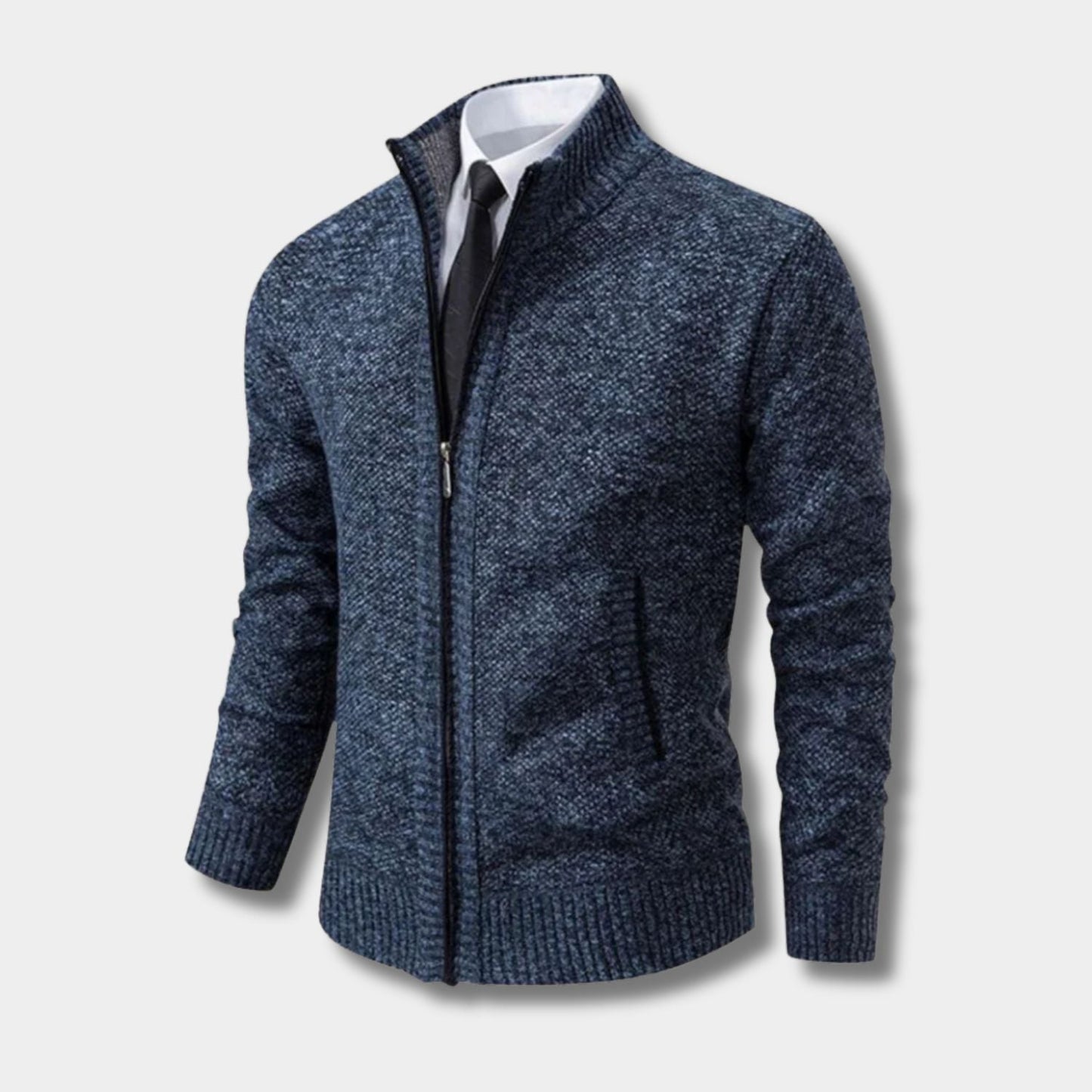 Zip-Up Mock Neck Cardigan | Zyphhra
