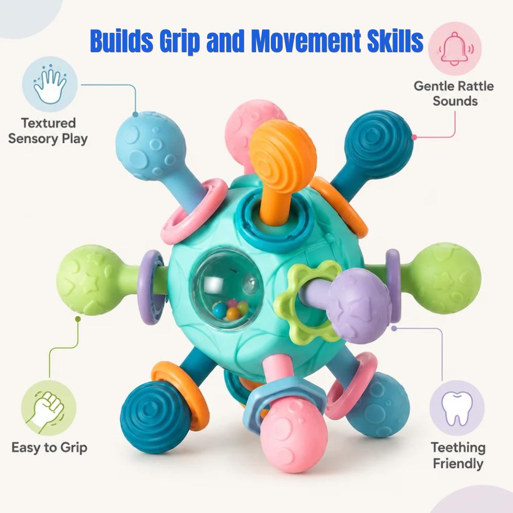 Textured Baby Rattle & Teether | Zyphhra