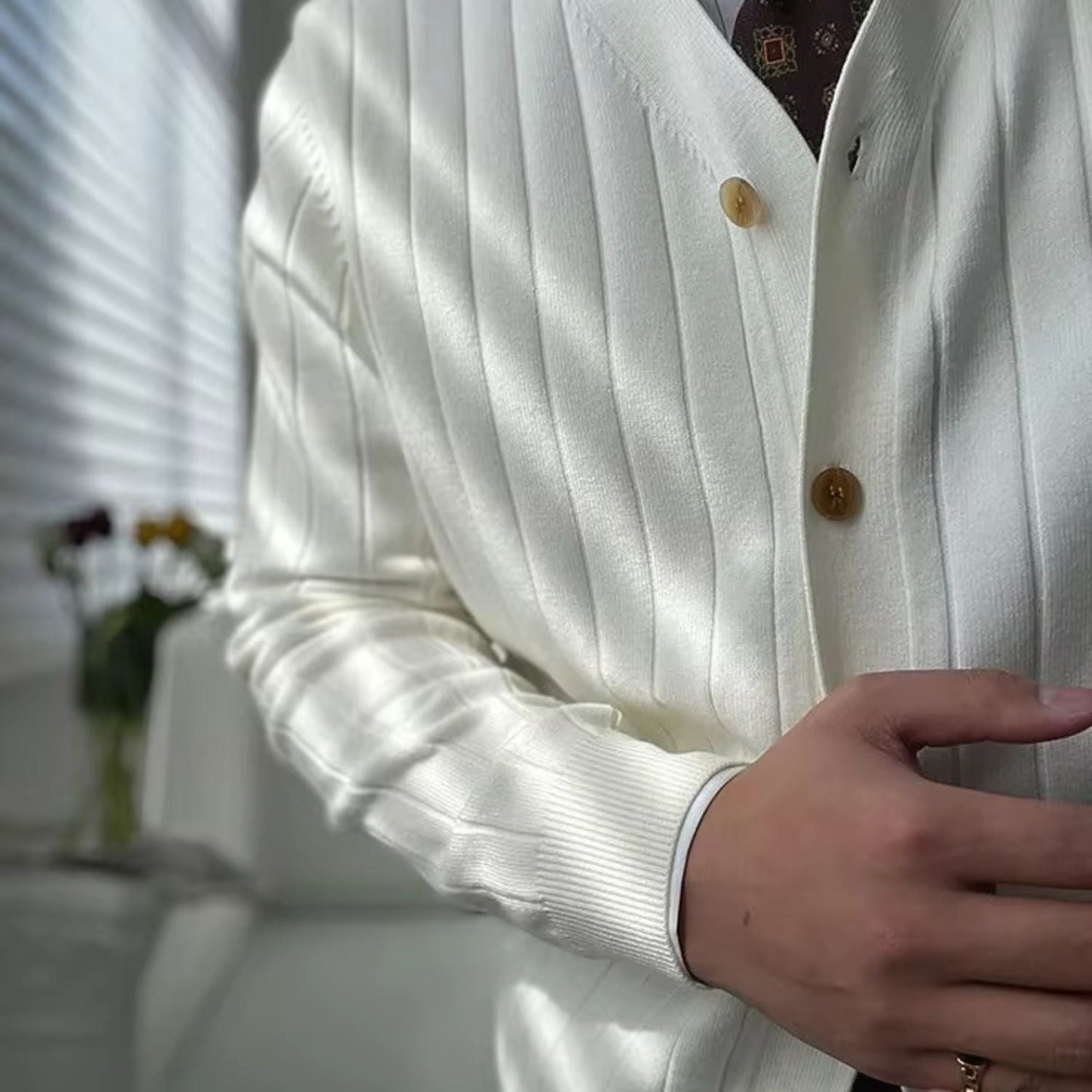 Slim Ribbed Knit Cardigan | Zyphhra