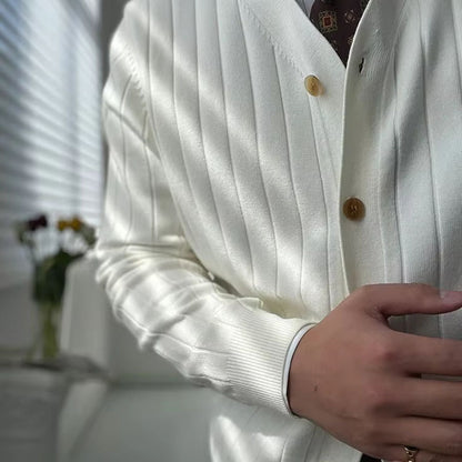 Slim Ribbed Knit Cardigan | Zyphhra