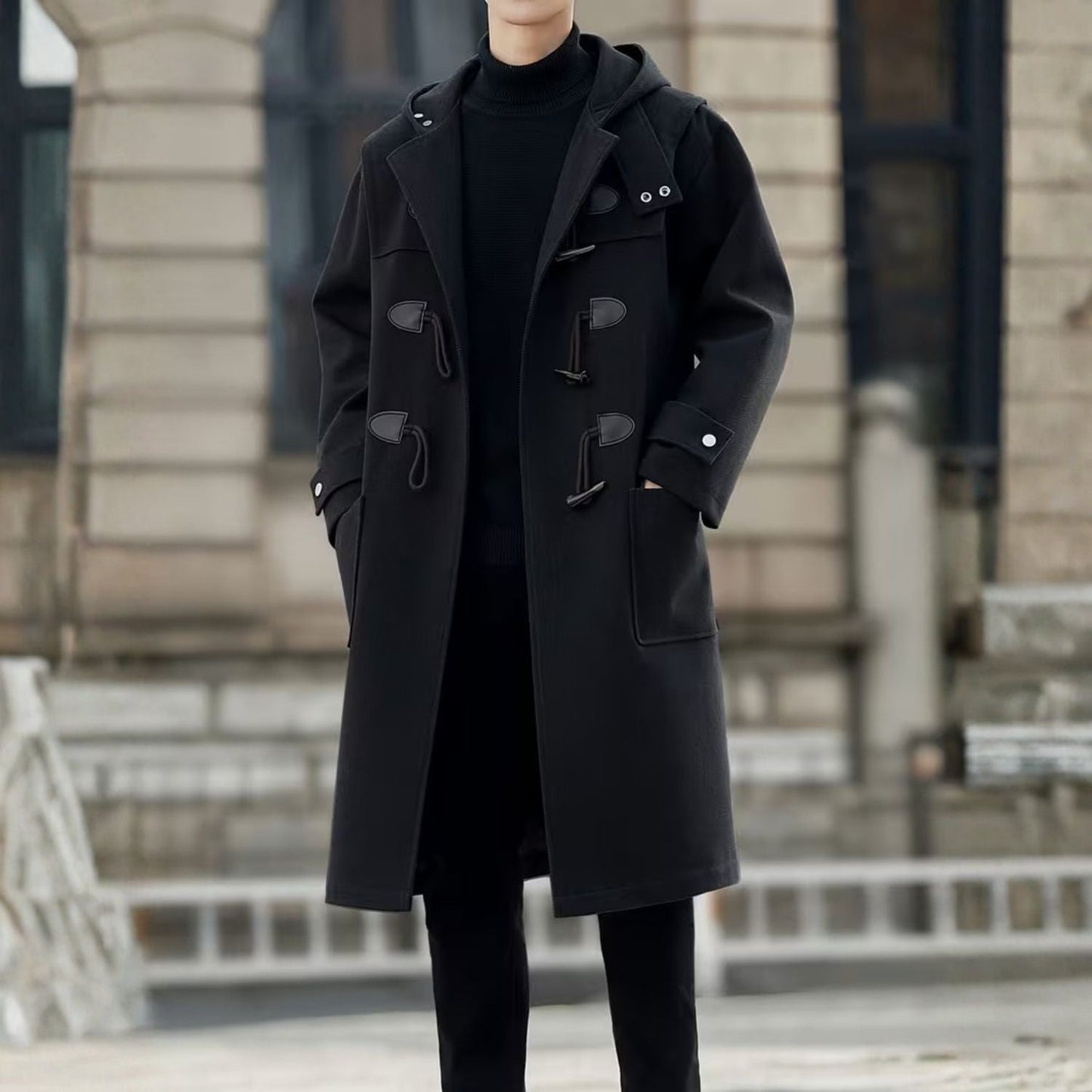 Hooded Toggle Button Over Coat | Zyphhra