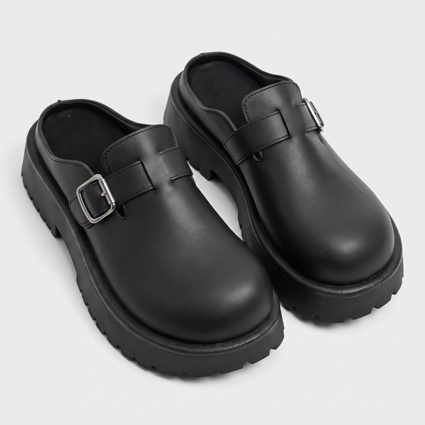 Adjustable Buckle Leather Clogs | Zyphhra
