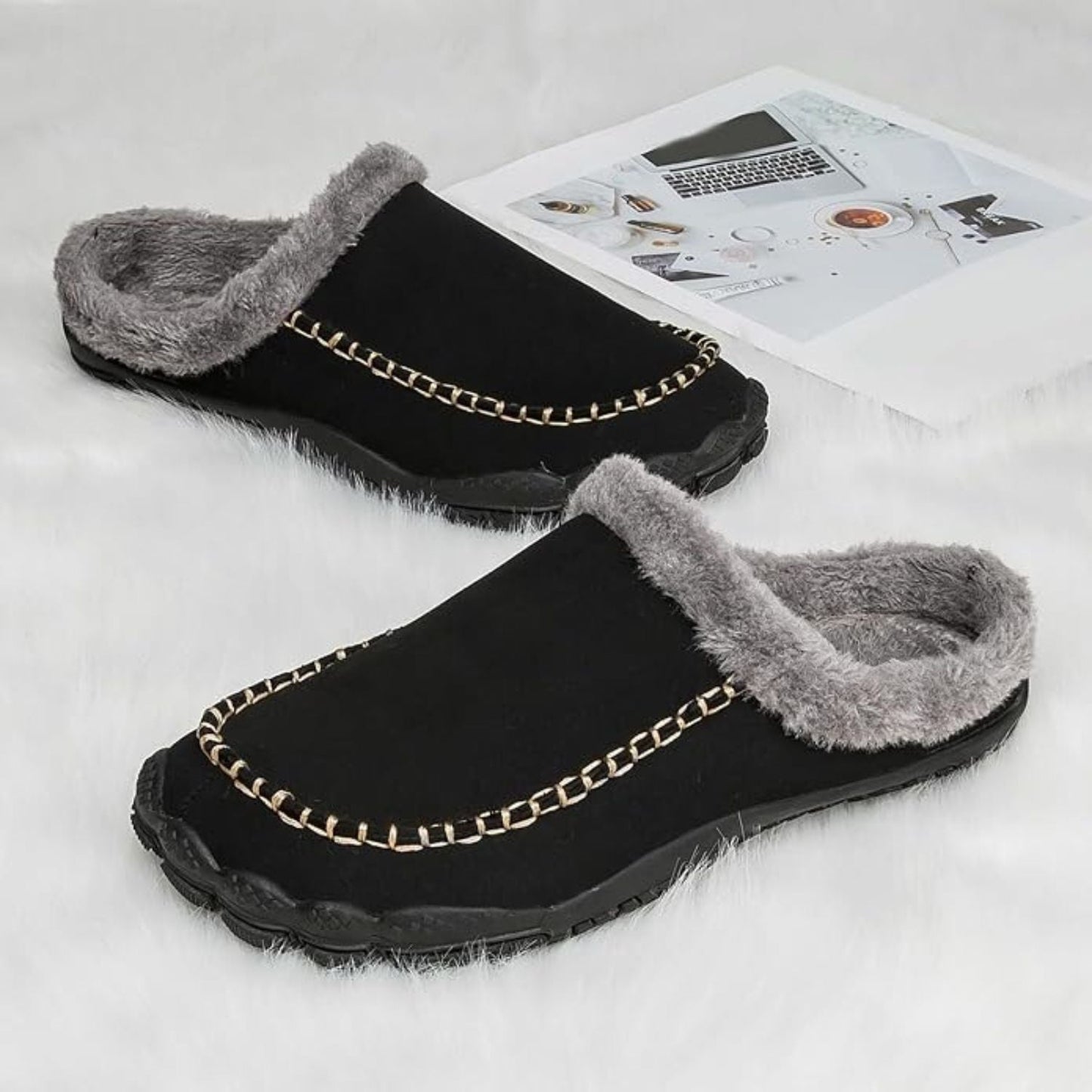 Fleece Lined Moccasin Slippers | Zyphhra