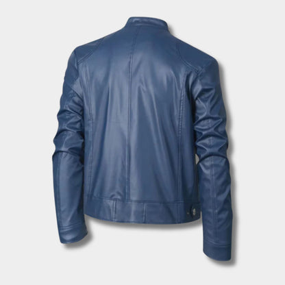 Heritage Stand Collar Leather Jacket | Zyphhra
