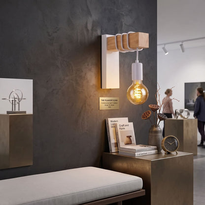 Industrial Wood Wall Sconce | Zyphhra