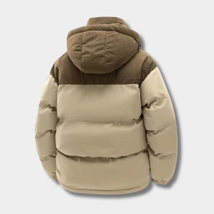 Corduroy Hooded Puffer Jacket | Zyphhra