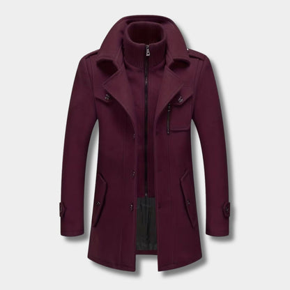 High Neck Fleece Pea Coat | Zyphhra