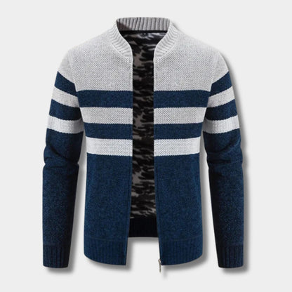 Striped Zip Knit Cardigan | Zyphhra