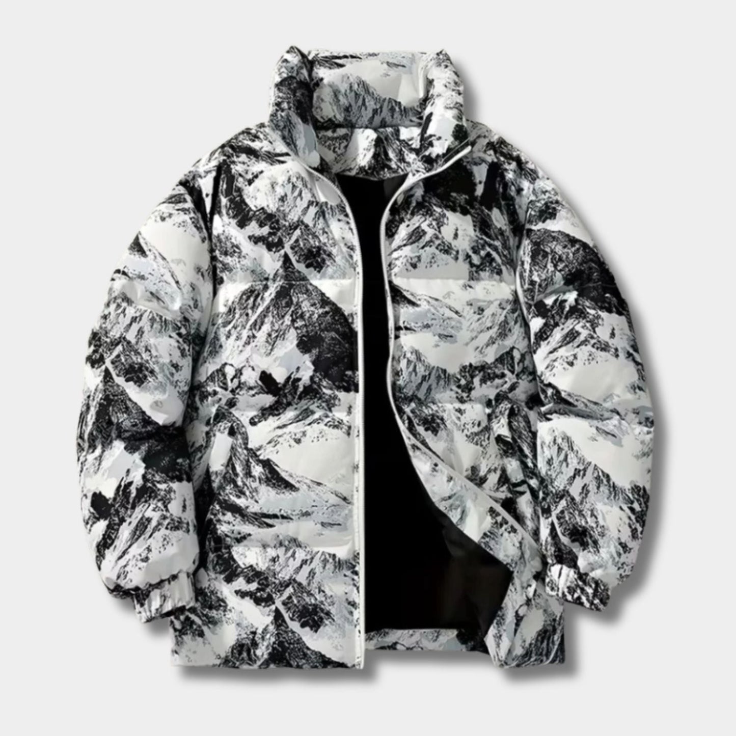 Mountain Print Puffer Jacket | Zyphhra