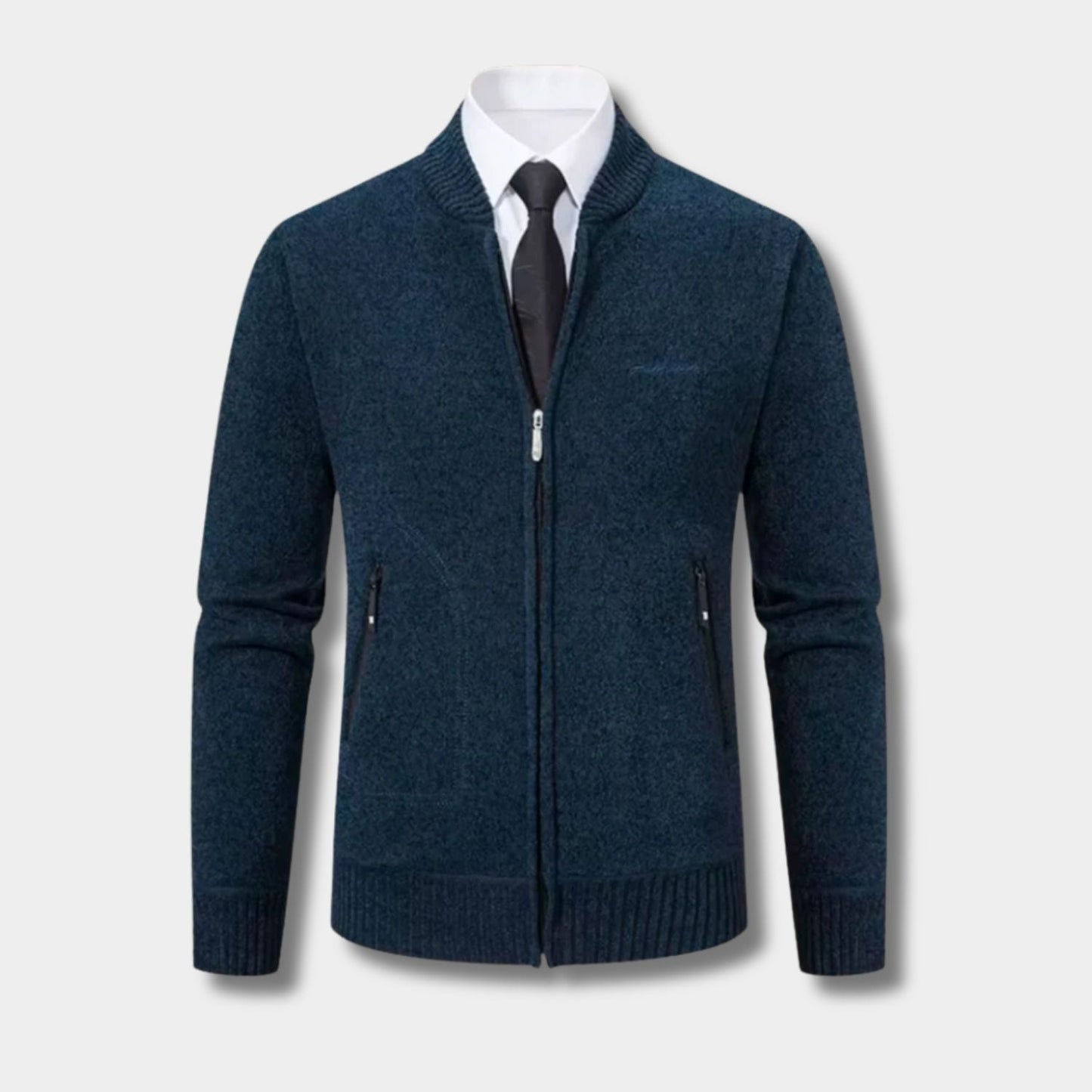 Geometric Zip Knit Cardigan | Zyphhra