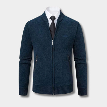 Geometric Zip Knit Cardigan | Zyphhra