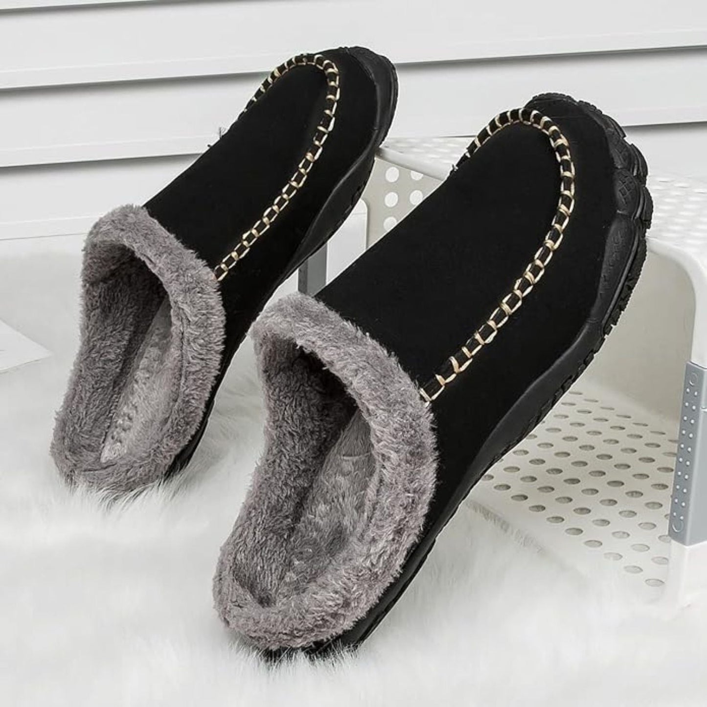Fleece Lined Moccasin Slippers | Zyphhra