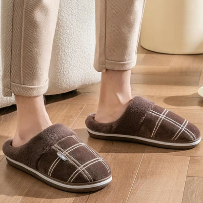 Padded Checked Fleece Slippers | Zyphhra