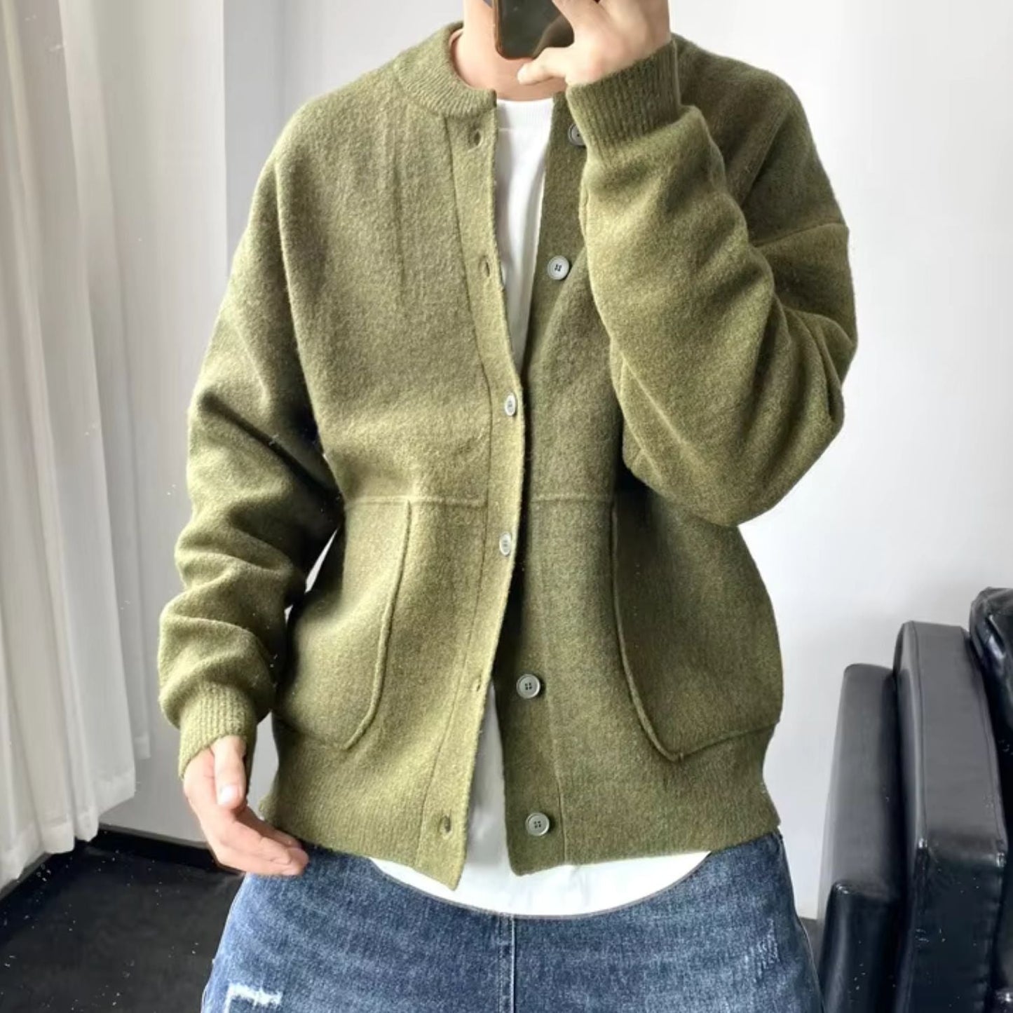 Round Neck Knit Cardigan | Zyphhra
